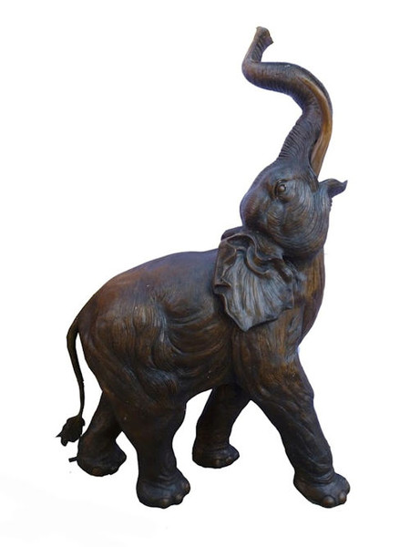 Fountains Elephant Bronze Water Feature Statue Piped Sculpture Large